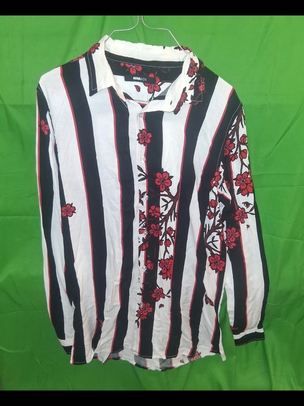 Cherry Blossom Long Sleeve Woven Top from the Fashion Nova Men Button collection